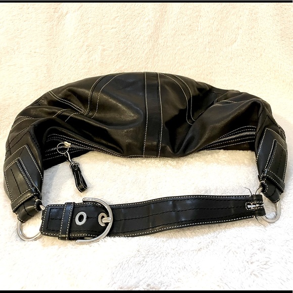 Coach Soft Black Leather Hobo Bag - Picture 2 of 11
